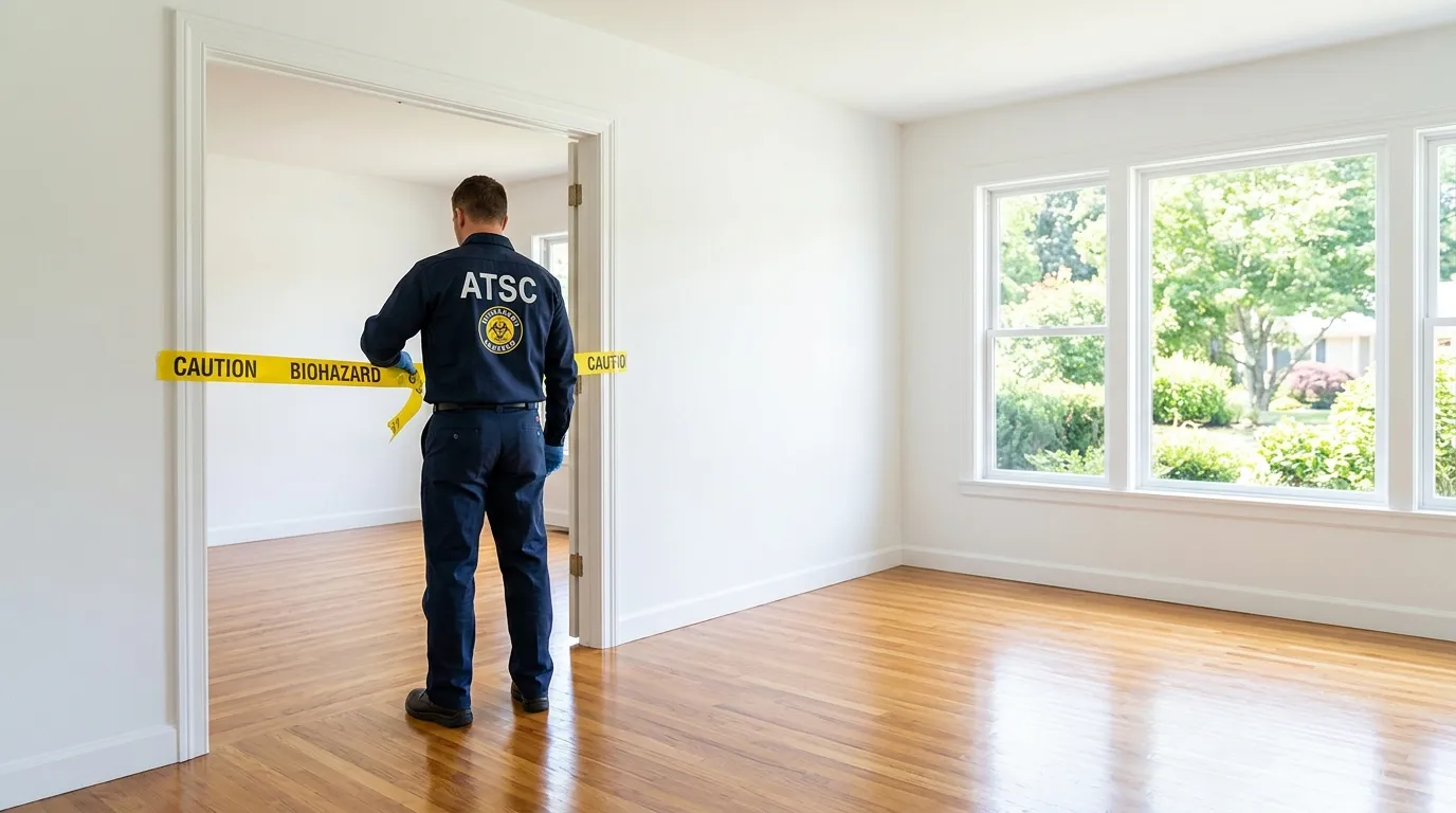 Certified biohazard cleanup crew performing Trauma Scene Cleanup in Grandwood Park